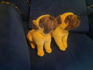 2pcs Cute Plush Pug Dog Set