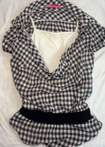 Chic Gingham Layered Top