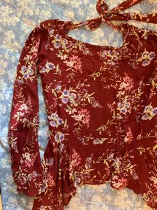 Y2k Floral Back Tie Up Top