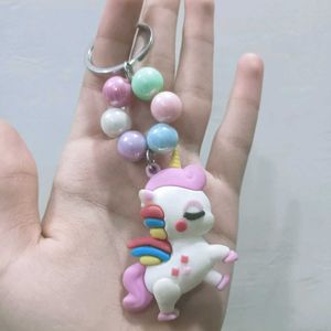 Cute Unicorn Keychain with Beads