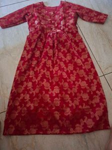 Red & Gold Floral One Piece