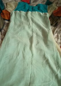 Sea Green With Biscuit Colour Coat Model Kurthi 💚