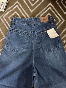 Wide Leg Blue Denim Jeans