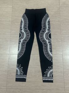 Stylish Black Leggings with White Print