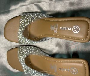 Sparkling Embellished Flat Sandals