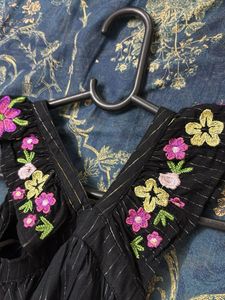Black Embroidered Dress