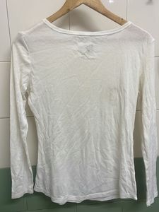 Cream Long Sleeve Henley Top