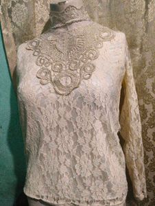Elegant Lace High Neck Blouse