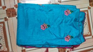 Embroidered Turquoise Fabric