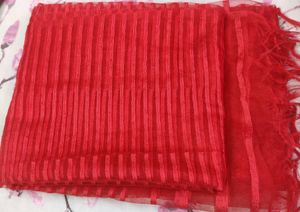 Red Striped Women Dupatta