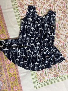 Navy Blue Crop Top