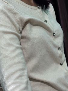 Cream Button-Up Cardigan