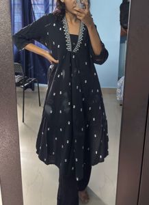 Embroidered Black Kurta