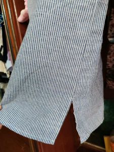 Striped Mandarin Collar Shirt