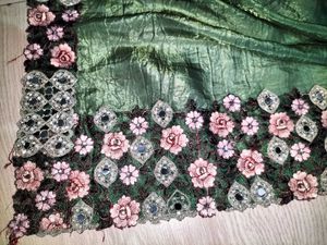Designer Green Embellished Saree