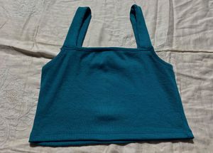 Teal Cropped Tank Top