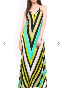 Branded Multicoloured Striped Maxi Dress