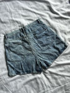 High-Waisted Blue Denim Shorts
