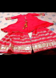 Vibrant Pink Kurta Set with Sharara