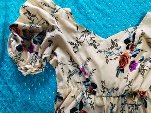 Floral Print Short Sleeve Casual Dress