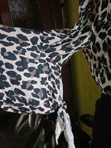 Leopard Print Wrap Top