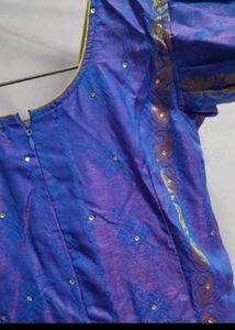 NEW Elegant Blue &amp; Gold Ethnic Gown