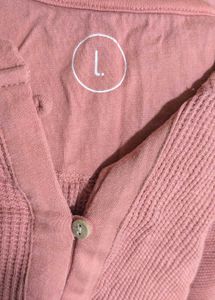 Comfortable Long Sleeve Peach Midi-Dress
