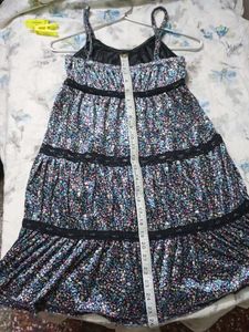 Velvet Tiered Floral Print Sundress