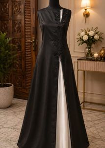 Elegant Black Beaded Strapless Gown