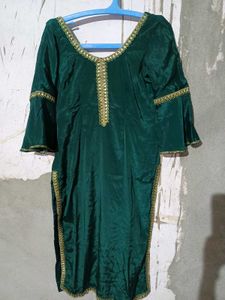 Elegant Green Silk Kurta Palazzo Set