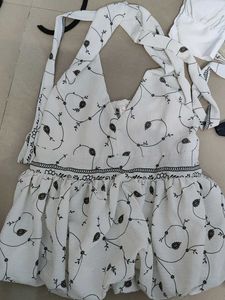 Cute Floral Print Halter Ballon Top