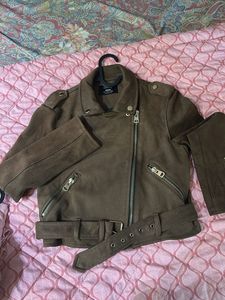 chic bershka suede jacket in brown
