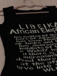 Black Sleeveless Graphic Print Top