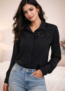 ✨Premium Black🖤 Laser Cut Shirt