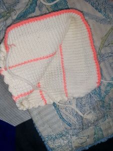 White Knitted Sweater With Socks