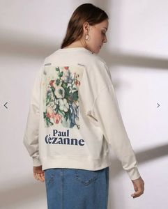 White Paul Cezanne Floral Print Sweatshirt