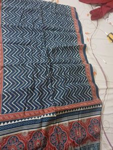 Blue Printed Kurta with Mirror Work Salwar suit