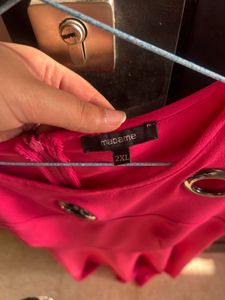 Hot Pink Dress with Ring Detail