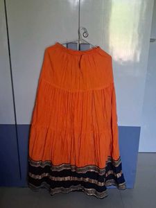 Ethnic Skirt with Navy and Gold Border