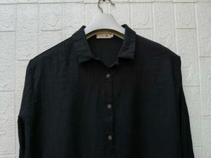 New with tag Korean Chic Black Button-Up Shirt