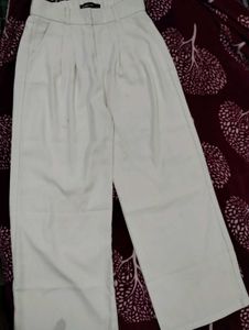 Cream Wide Leg Palazzo Pants