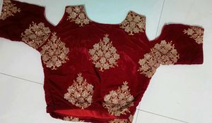 Maroon Red Velvet Blouse