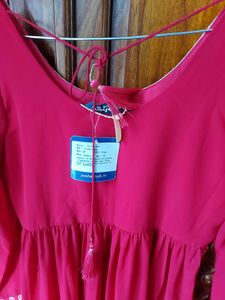 Poshak Hub High Slit A-Line Kurti Set In Pink (NEW
