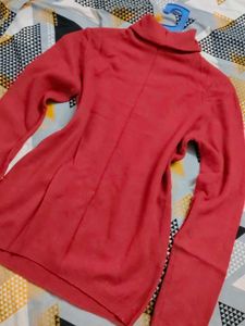 Women's Red Turtleneck Sweater