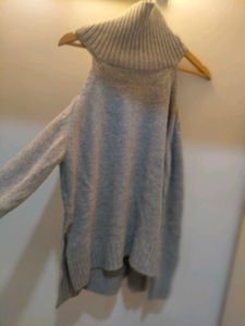Gray Cold Shoulder Sweater