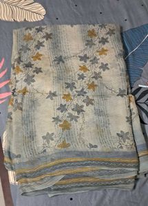 Floral Print Cotton Saree