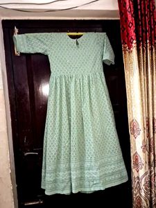 Pista Green Sequin Embroidered Maxi Dress