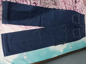 Women's Dark Wash Cargo Jeans