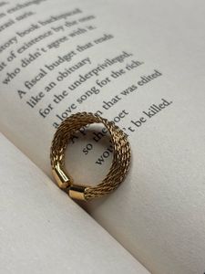 Woven Gold Tone Ring