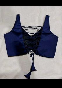 Elegant Navy Blue Embellished Blouse